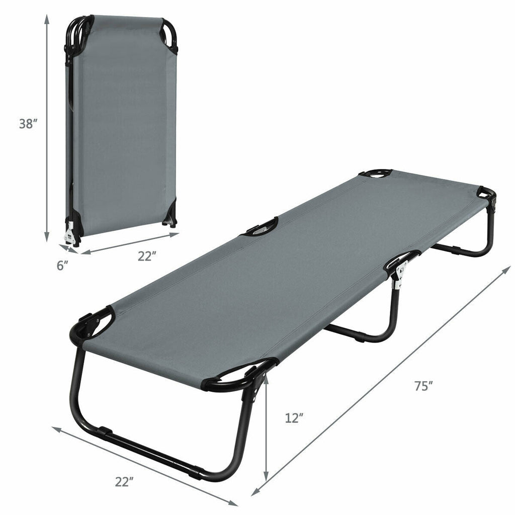 Outdoor Folding Camping Bed for Sleeping Hiking Travel-Black