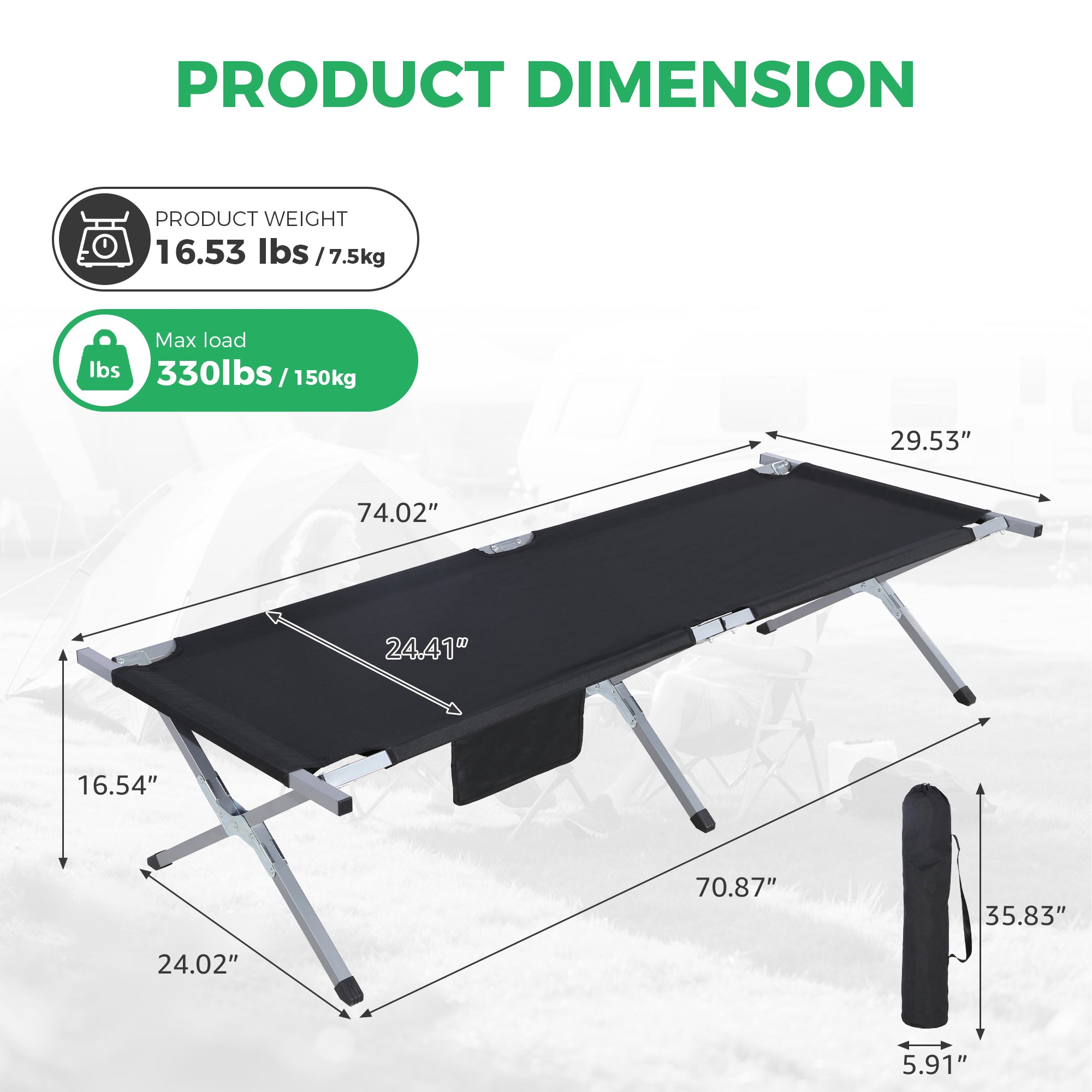 Ainfox camping cot camping bed