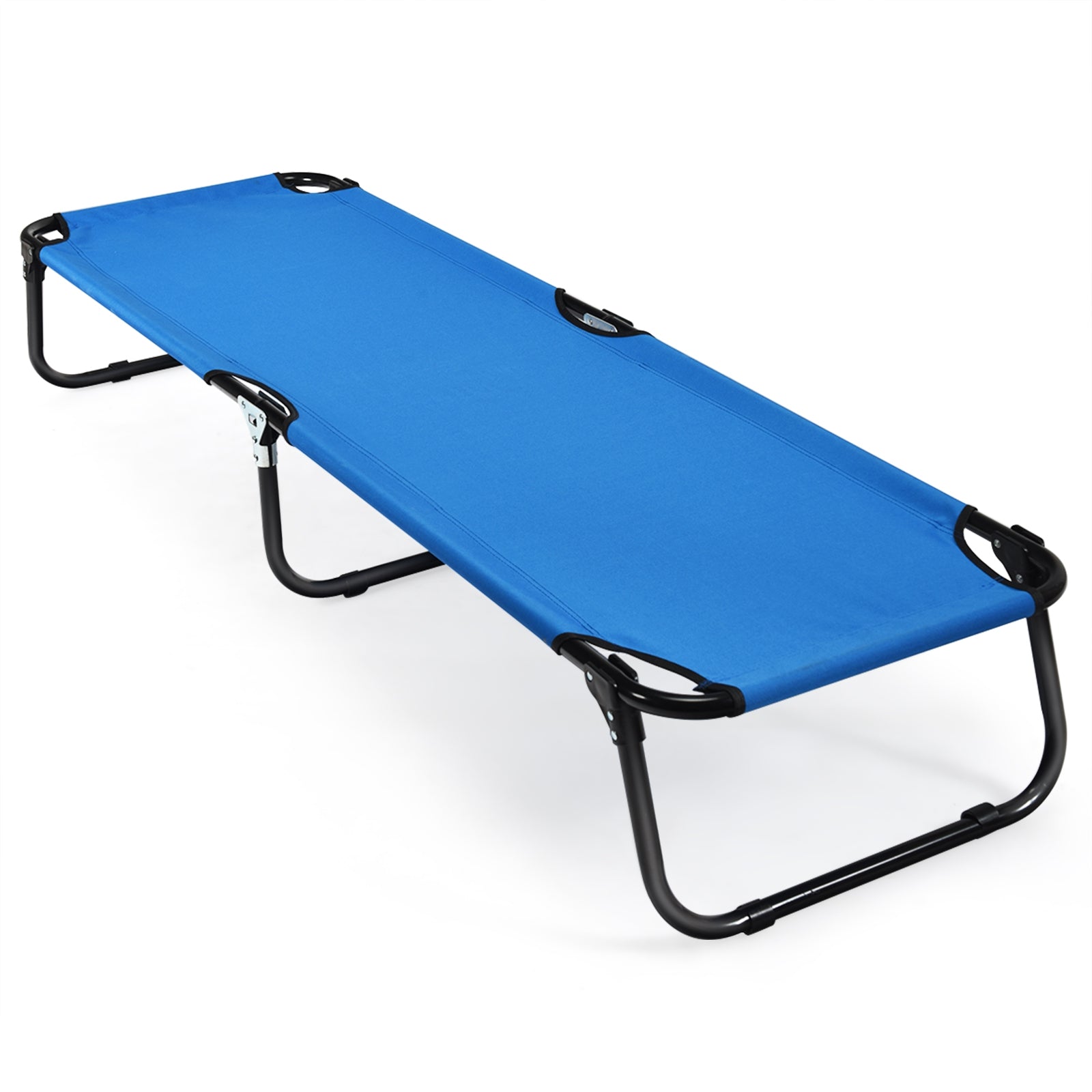 Outdoor Folding Camping Bed for Sleeping Hiking Travel-Black