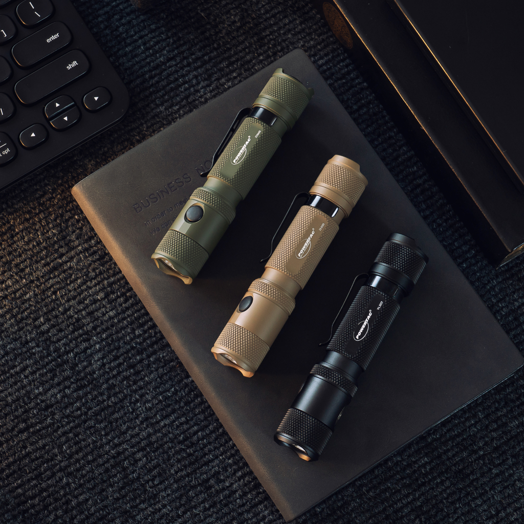 Powertac M5 Gen3 Tactical EDC Flashlight | 2030LM Super Bright | Auto-Magnetic Charge | IPX8 Waterproof & 2M Drop Resistant | 1-Inch Picatinny Mount Compatible
