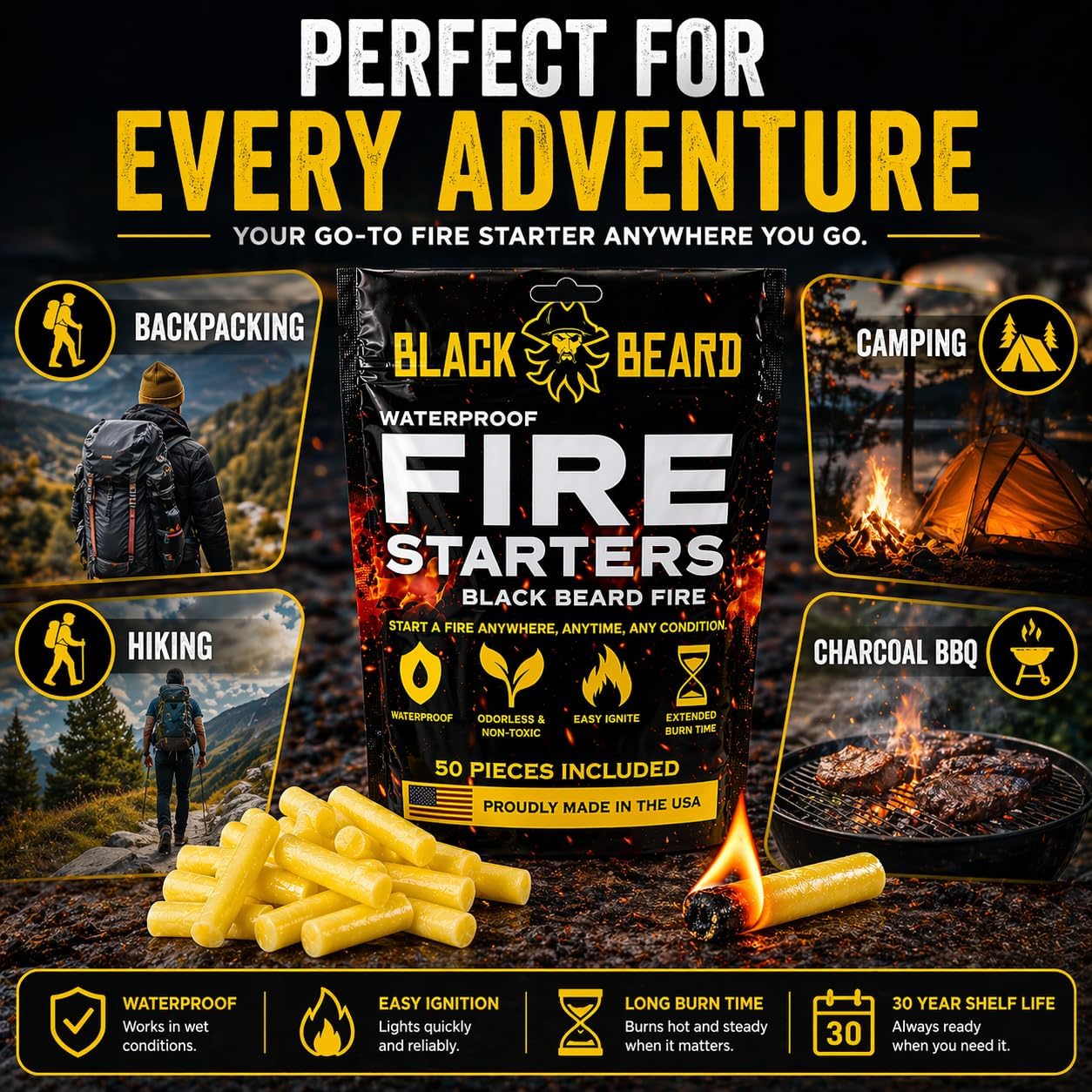 Black Beard Fire Plugs "Fire Starter"