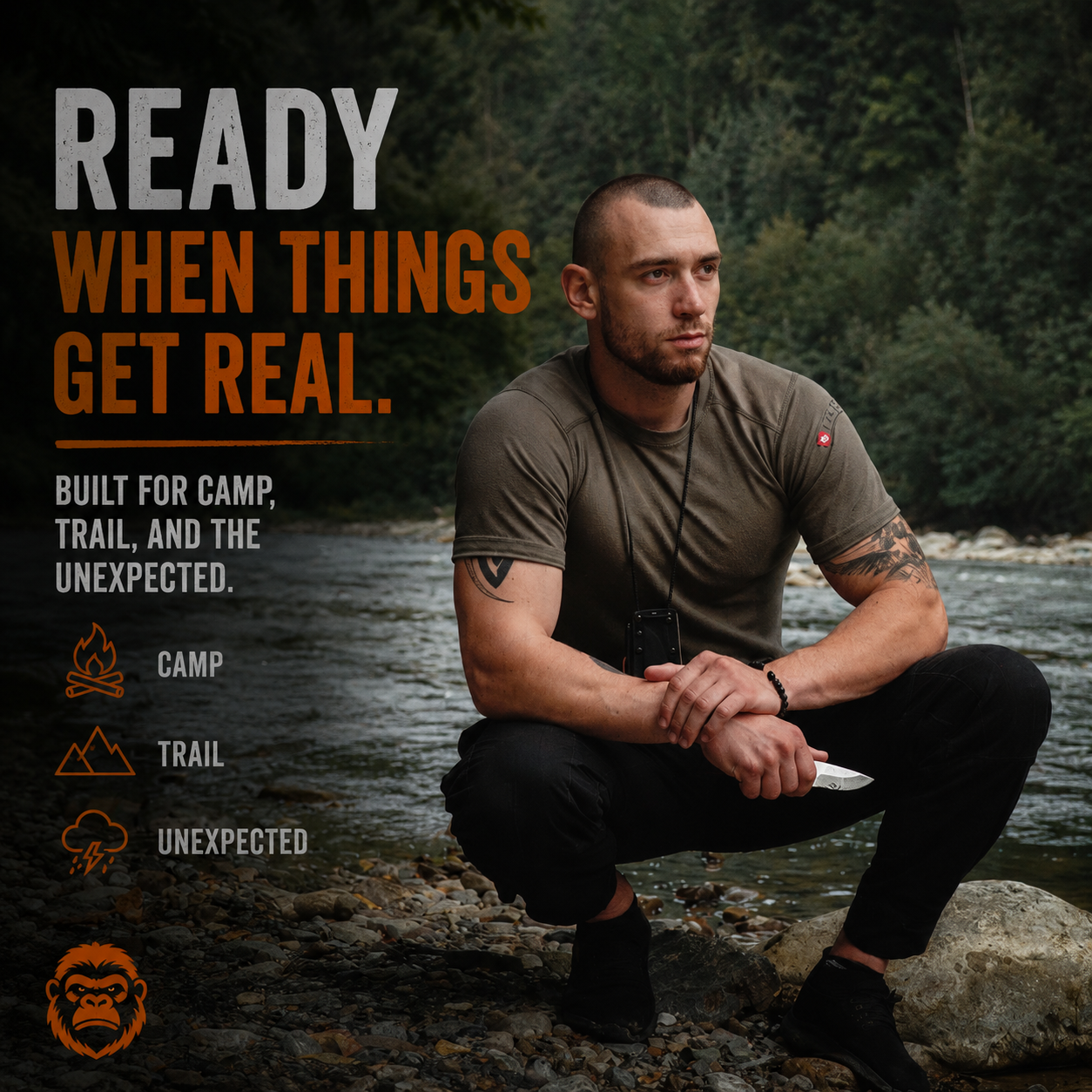 THE REDLINE™ COMPACT SURVIVAL KNIFE & FIRE STARTER KIT