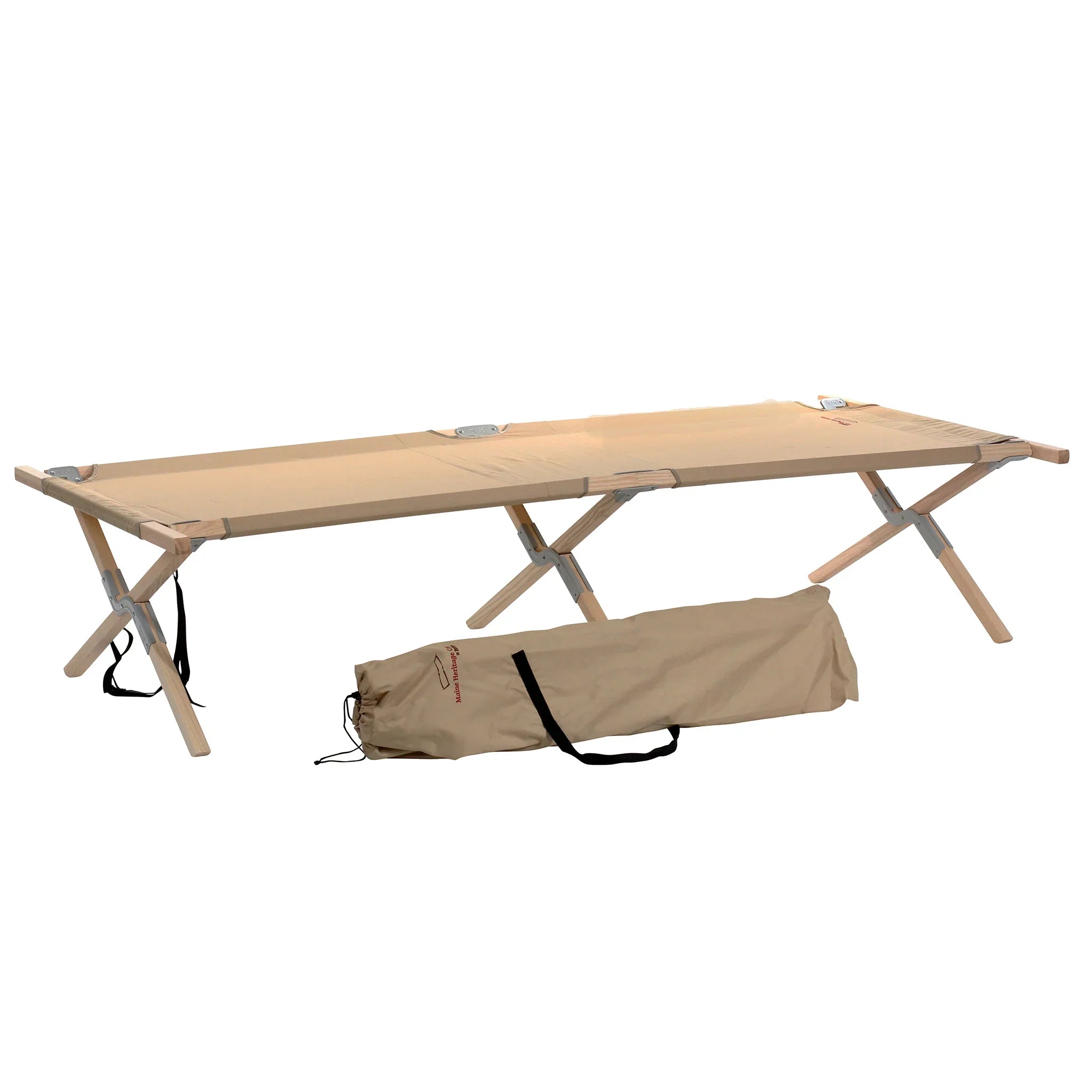 Maine Heritage Cot – Heavy-Duty Wooden Camping Cot with 375 lb Capacity