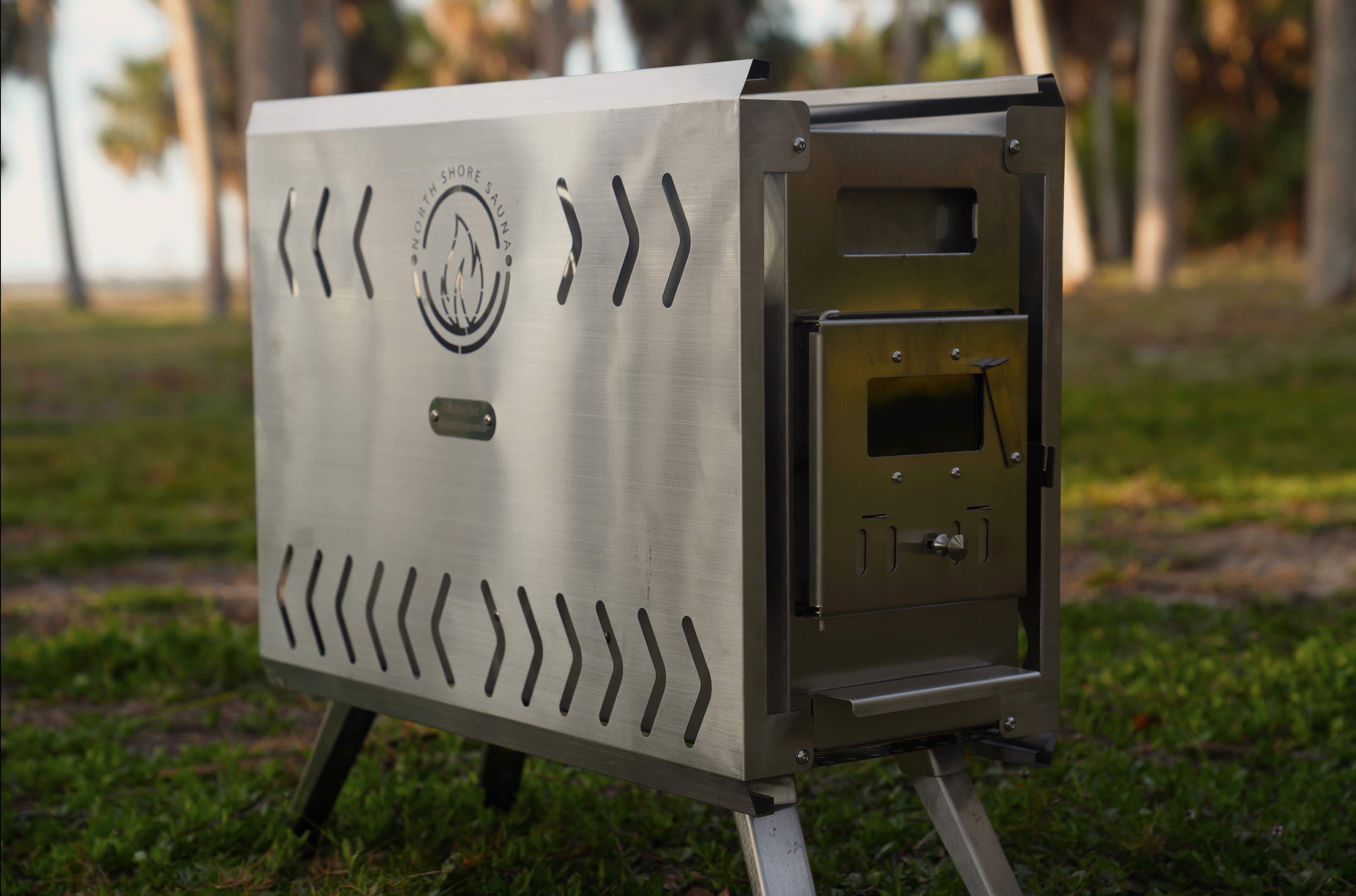 Sauna Tent Wood Stove | Portable | Brushed Stainless