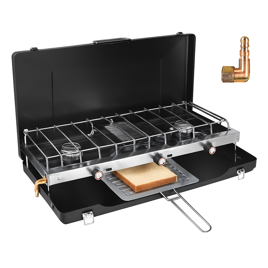 3-Burner Camping Stove for Outdoor Cooking & RV Use