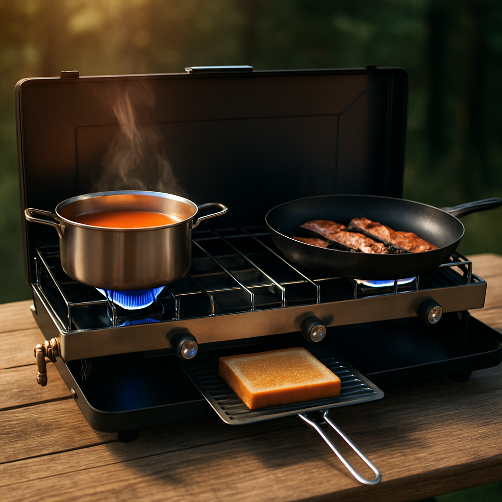 3-Burner Camping Stove for Outdoor Cooking & RV Use