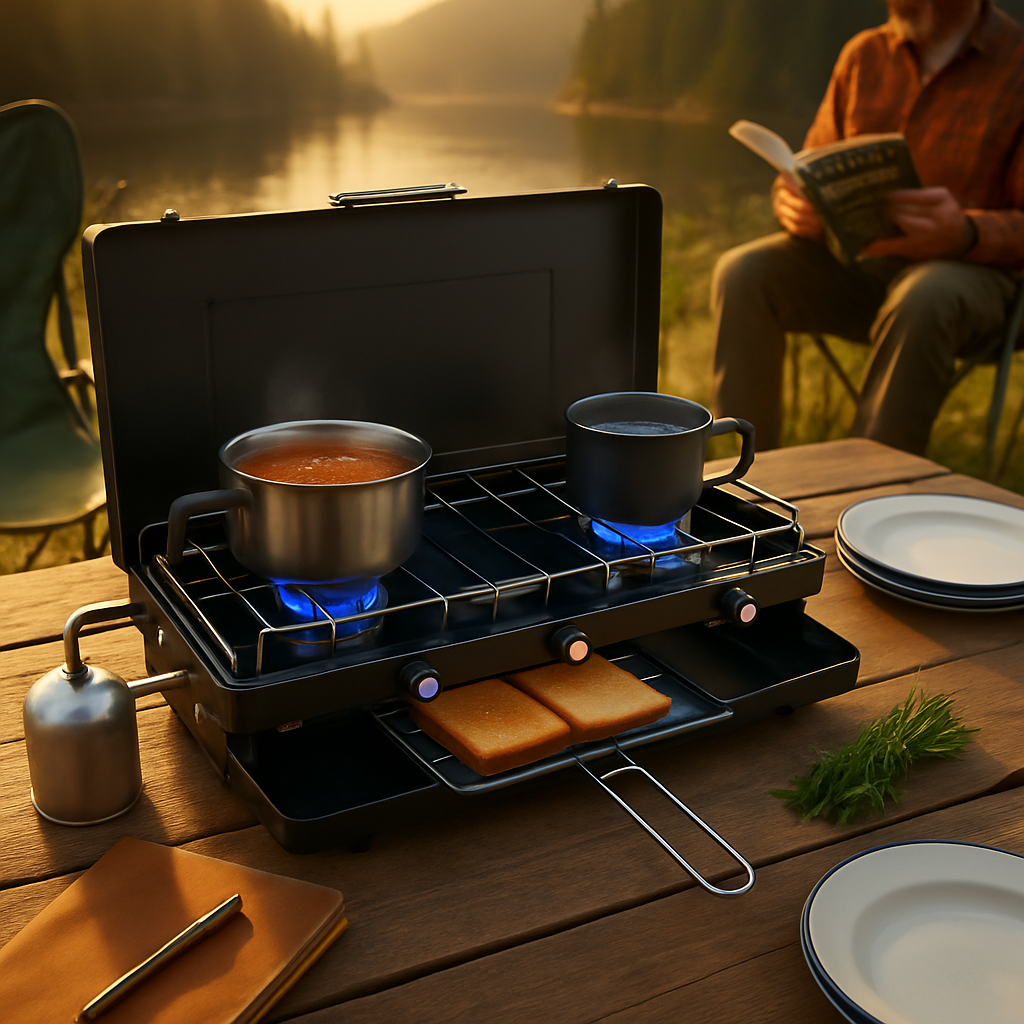 3-Burner Camping Stove for Outdoor Cooking & RV Use
