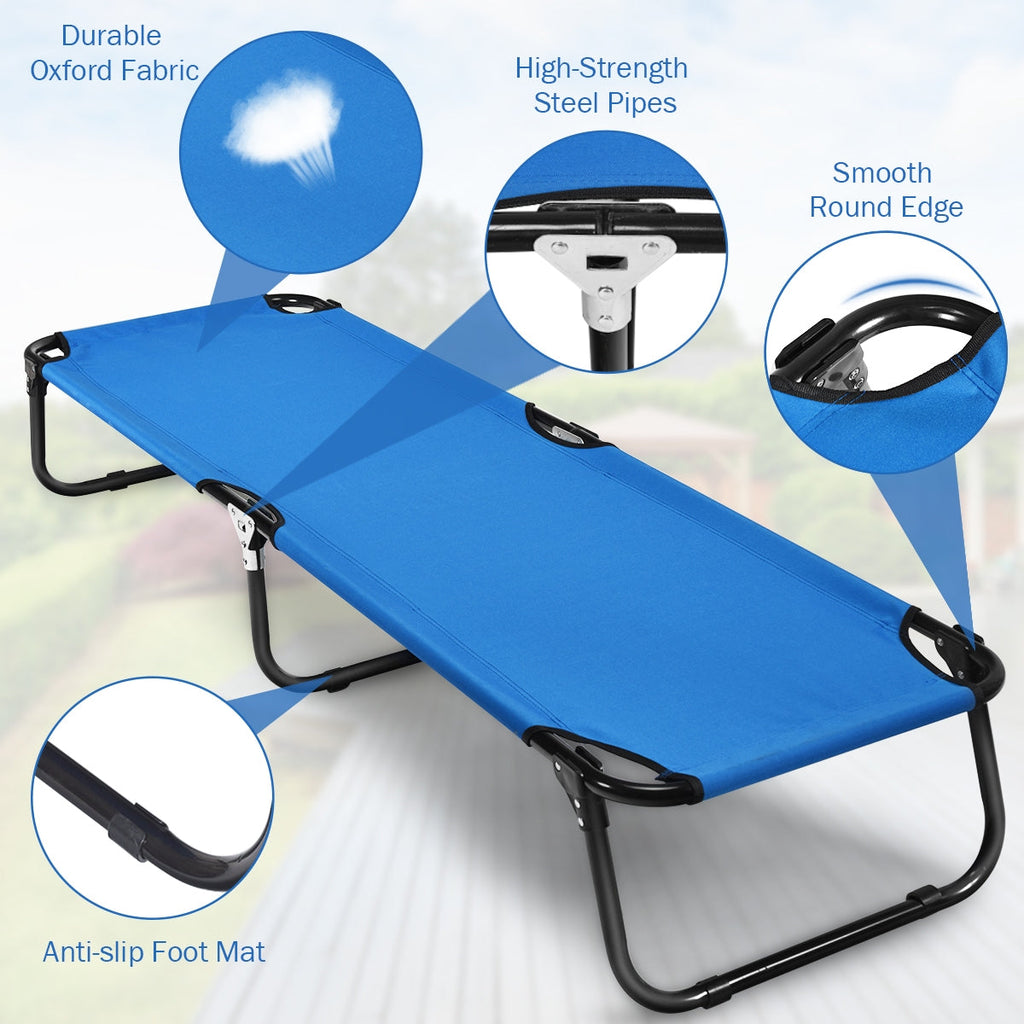 Outdoor Folding Camping Bed for Sleeping Hiking Travel-Black