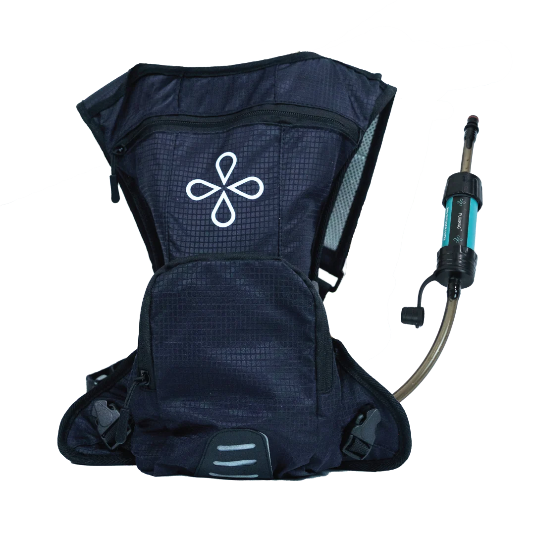 Puribag Adventure Pack - [hydration backpack with 2L water bladder and adaptable membrane filter kit]